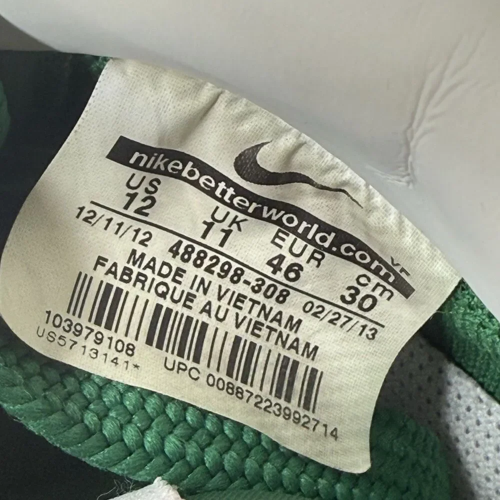 Nike Air Force 1 Low Pine Green Sail Suede Shoes Mens 12 488298-308 AF1 2013 - Picture 9 of 16